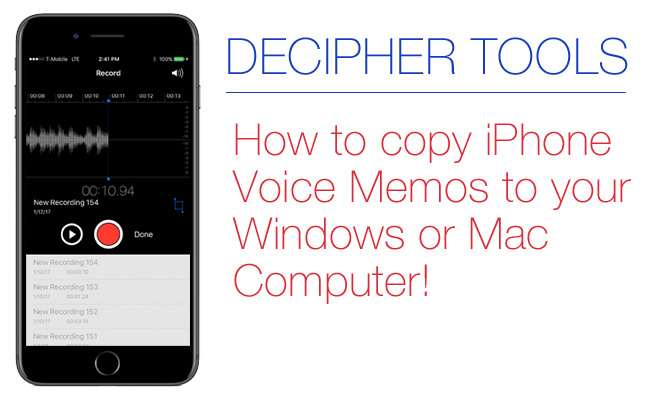 How to copy iPhone voice memos to computer.