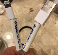 Placement of heat shrink wrap on Apple usb cables.