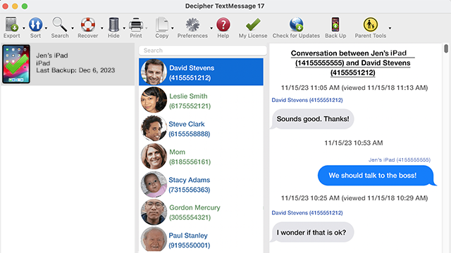 How to print text messages from iPad