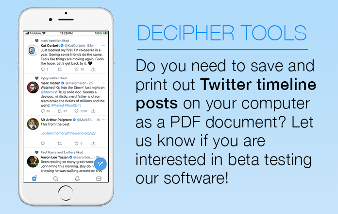 Save and print Twitter timeline posts